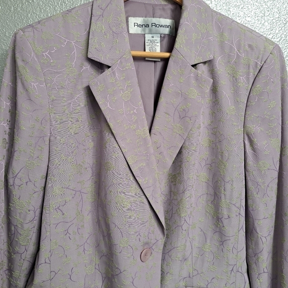 NWT Rena Rowan Floral Lavender & Green Embossed Jacket Size 16 - Picture 9 of 11